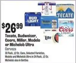 Food City Tecate, Budweiser, Coors, Miller, Modelo or Michelob Ultra offer