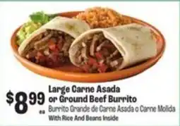 Food City Large Carne Asada or Ground Beef Burrito offer