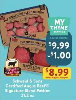 Fresh Thyme Schweid & Sons Certified Angus Beef® Signature Blend Patties offer