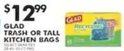 Pioneer Supermarkets Glad trash or tall kitchen bags offer