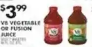 Pioneer Supermarkets V8 vegetable or fusion juice offer