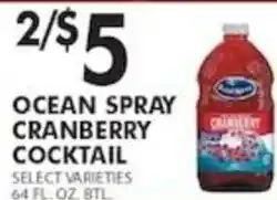 Pioneer Supermarkets Ocean Spray cranberry cocktail offer