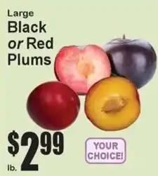 Large Black or Red Plums