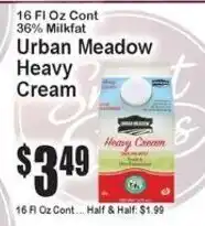 Super Fresh Urban Meadow heavy cream offer