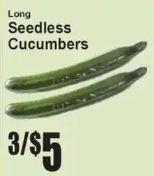 Super Fresh Long Seedless Cucumbers offer