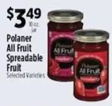 Pioneer Supermarkets Polaner all fruit spreadable fruit offer