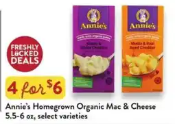 Fresh Thyme Annie's Homegrown Organic Mac & Cheese offer