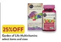 Fresh Thyme Garden of Life Multivitamins offer