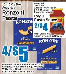 Super Fresh Ronzoni pasta offer
