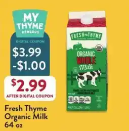 Fresh Thyme Fresh Thyme Organic Milk offer