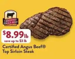 Fresh Thyme Certified Angus Beef® Top Sirloin Steak offer