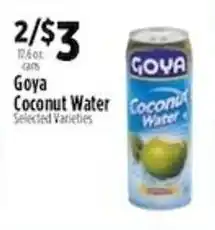 Pioneer Supermarkets Goya coconut water offer