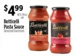 Pioneer Supermarkets Botticelli pasta sauce offer