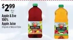 Pioneer Supermarkets Apple & Eve 100% Apple Juice offer