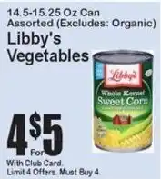Super Fresh Libby's Vegetables offer