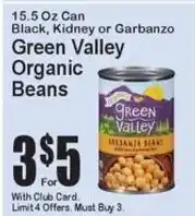 Super Fresh Green Valley organic beans offer