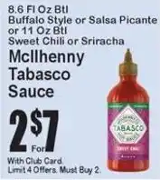 Super Fresh McIlhenny Tabasco Sauce offer