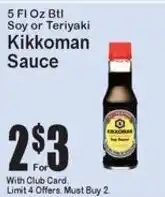 Super Fresh Kikkoman Soy or Teriyaki Sauce offer