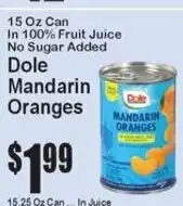 Super Fresh Dole mandarin oranges offer