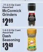 Super Fresh McCormick Grinders offer