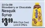 Super Fresh Nesquik syrup offer