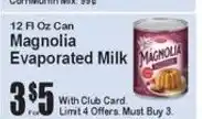 Super Fresh Magnolia evaporated milk offer