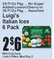Super Fresh Luigi's Italian Ices offer