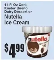 Super Fresh Kinder Bueno Dairy Dessert or Nutella Ice Cream offer