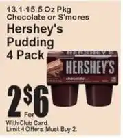 Super Fresh Hershey's pudding offer