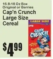 Super Fresh Cap'n Crunch Large Size Cereal offer