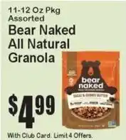 Super Fresh Bear Naked All Natural Granola offer