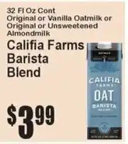 Super Fresh Califia Farms Barista Blend offer