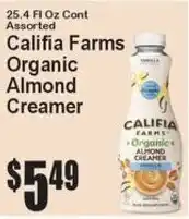 Super Fresh Califia Farms Organic Almond Creamer offer