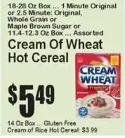 Super Fresh Cream Of Wheat Hot Cereal offer