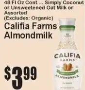Super Fresh Califia Farms Almondmilk offer