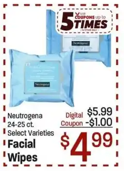Maceys Neutrogena Facial Wipes offer