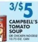Compare Foods Campbell's tomato soup or chicken noodle offer