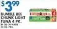 Compare Foods Bumble Bee Chunk Light Tuna offer