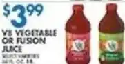 Compare Foods V8 vegetable or fusion juice offer