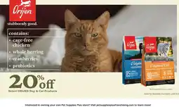 Pet Supplies Plus Select Orijen Dog & Cat Products offer