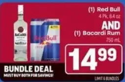 Tony’s Fresh Market Red Bull and Bacardi Rum offer