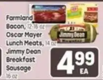 Tony’s Fresh Market Farmland bacon, oscar mayer lunch meats, jimmy dean breakfast sausage offer