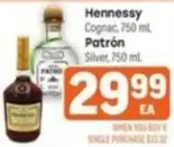 Tony’s Fresh Market Hennessy Cognac, Patrón Silver offer