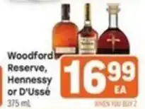 Tony’s Fresh Market Woodford Reserve, Hennessy or D'Ussé offer