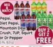 Tony’s Fresh Market Pepsi, Diet Pepsi, Mountain Dew, Crush, 7UP, Squirt or Dr Pepper offer