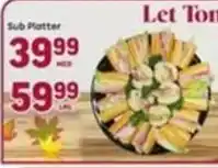 Tony’s Fresh Market Sub Platter offer