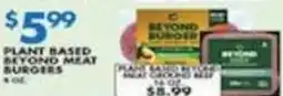 Associated Plant Based Beyond Meat Burgers offer