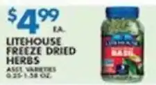 Associated Litehouse freeze dried herbs offer