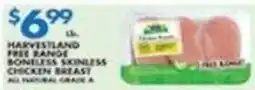 Associated Harvestland free range boneless skinless chicken breast offer