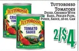 Trade Fair Supermarket Tutturrosso tomatoes diced, crushed with basil, peeled plum, sauce offer